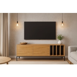 Szafka RTV-73 Drewno Lite Dąb Loft Lakier Rozmiary od 100 cm do 200 cm PREMIUM